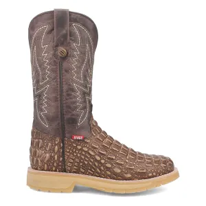 Death Valley Embroidered Croc Round Toe Cowboy Boots