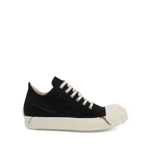 Denim Slashed Low Sneaker in Black/Milk