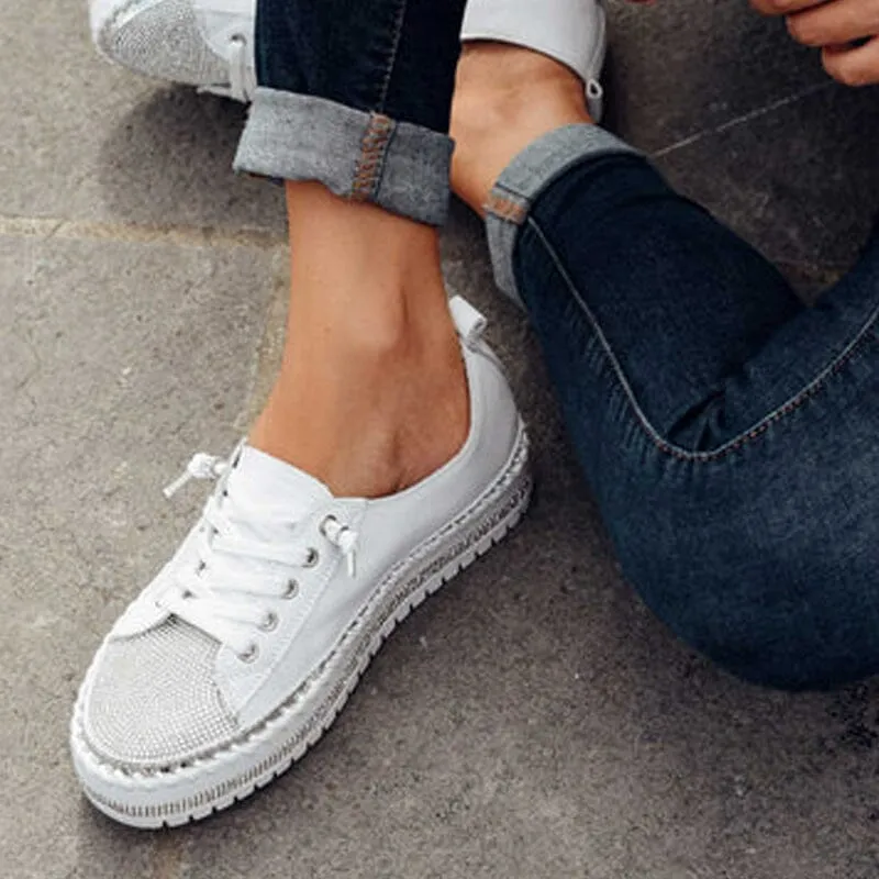 DIAMOND SILVER LEATHER SNEAKERS