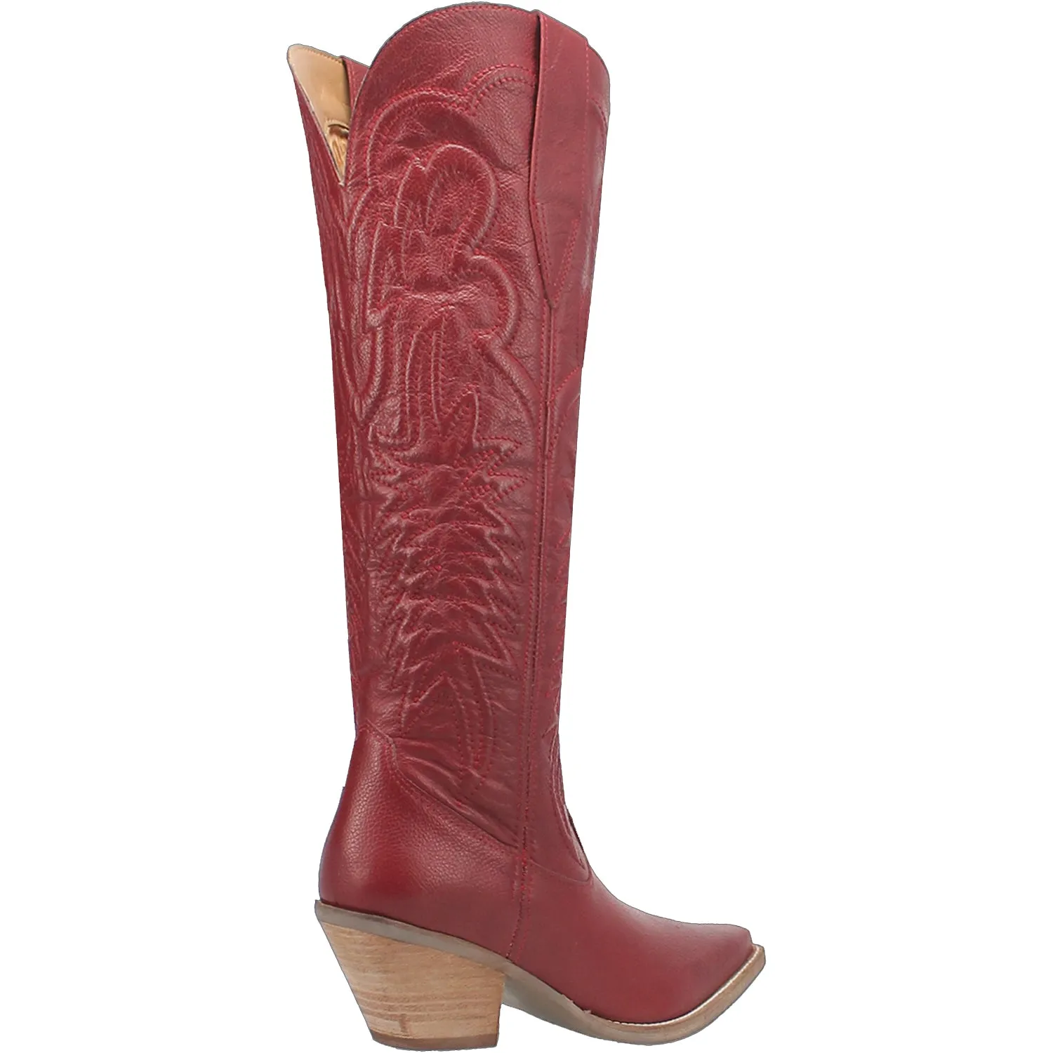 Dingo Womens Raisin Kane Red Leather Cowboy Boots