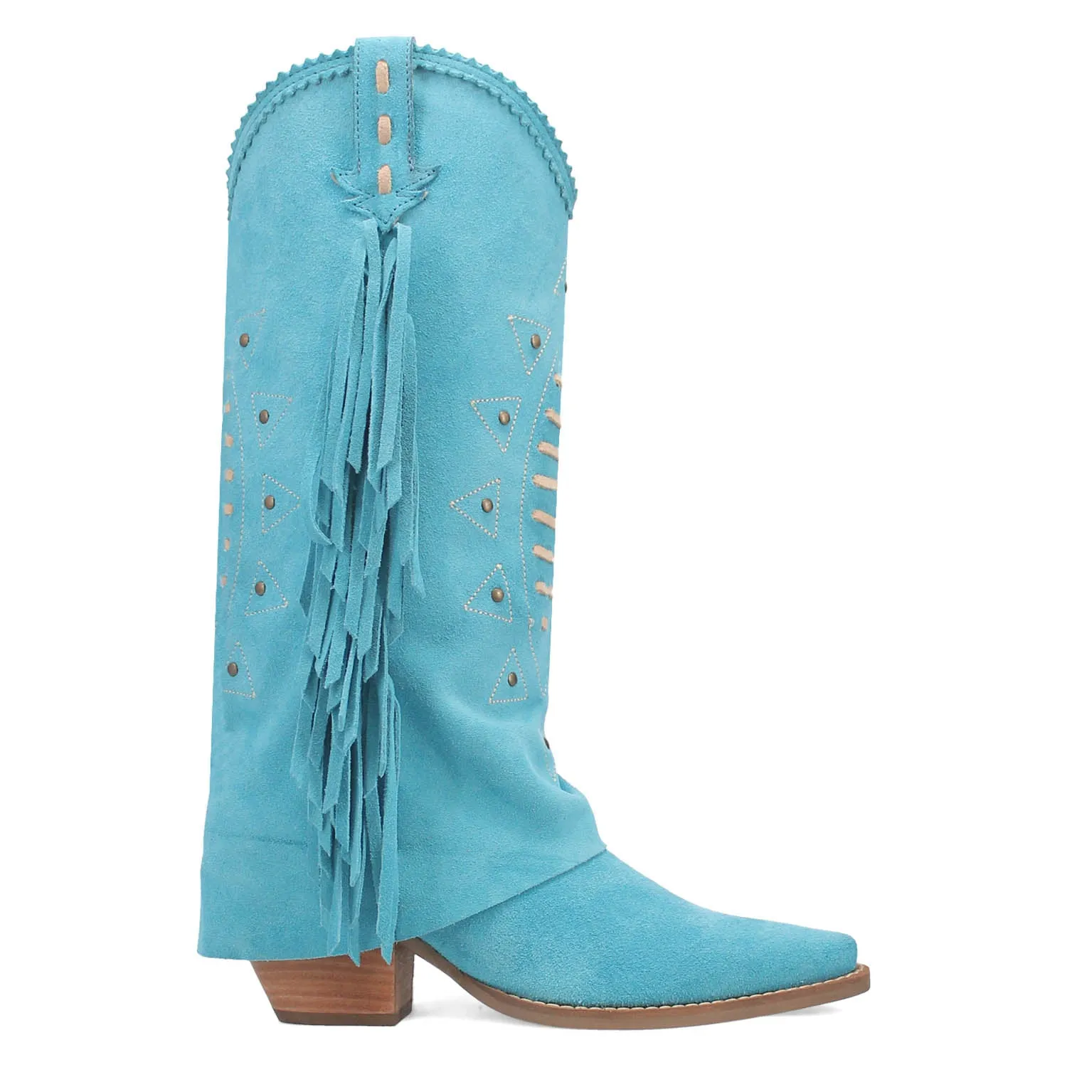 Dingo Womens Spirit Trail Blue Suede Cowboy Boots