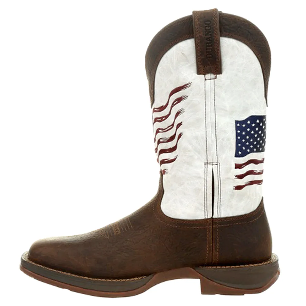 Durango Distressed Flag Embroidery Western Boot