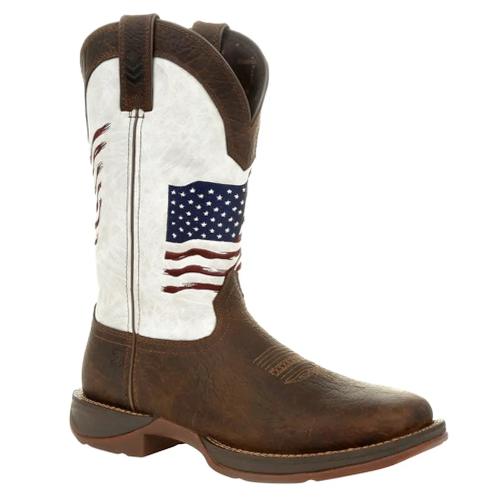 Durango Distressed Flag Embroidery Western Boot