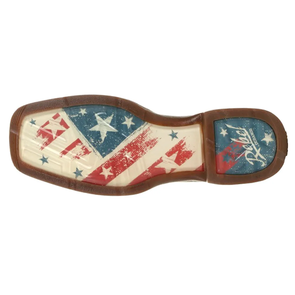 Durango Distressed Flag Embroidery Western Boot