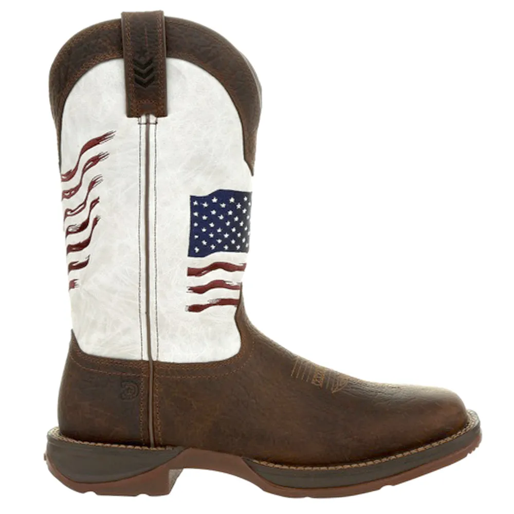 Durango Distressed Flag Embroidery Western Boot