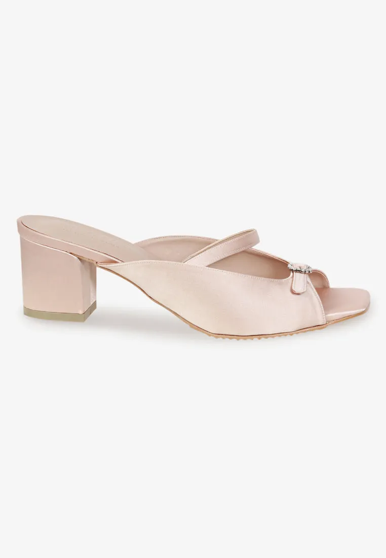 Eliza Elegant Peep Toe Heels - Nude