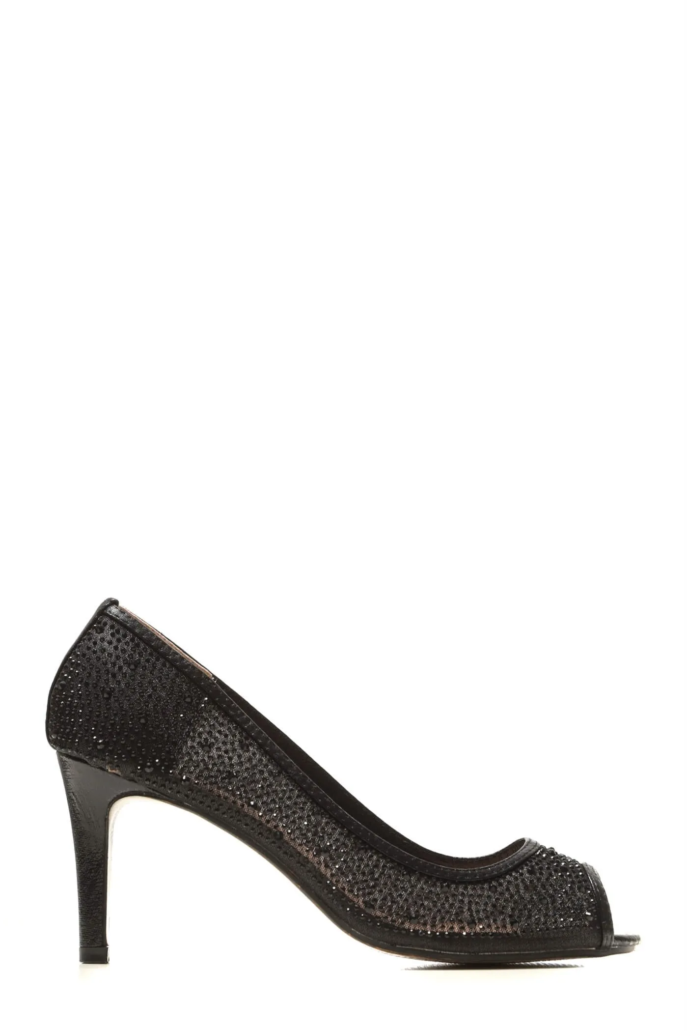 Elizabeth medium heel diamante mesh open toe