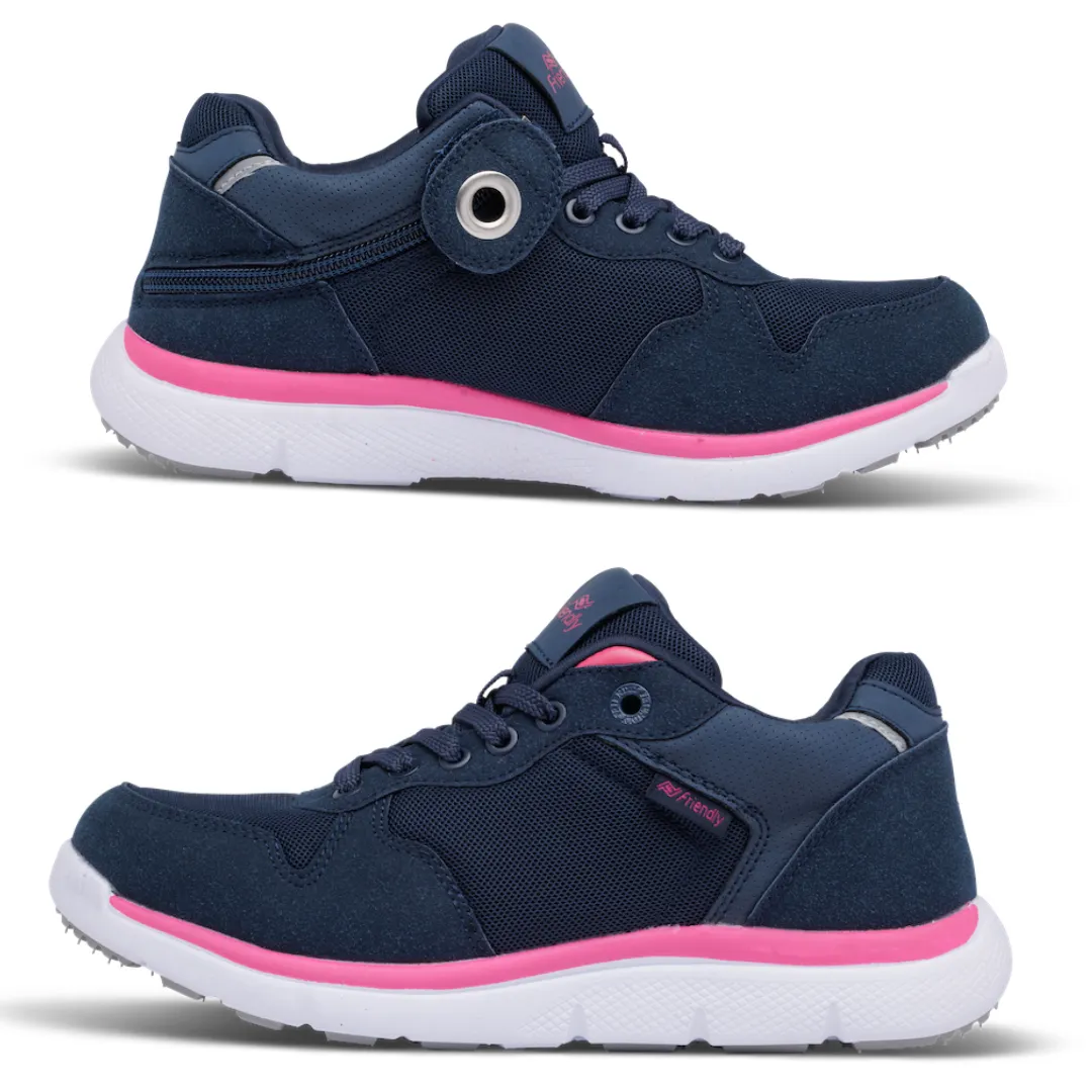 Excursion shoe, navy and pink mid top - women