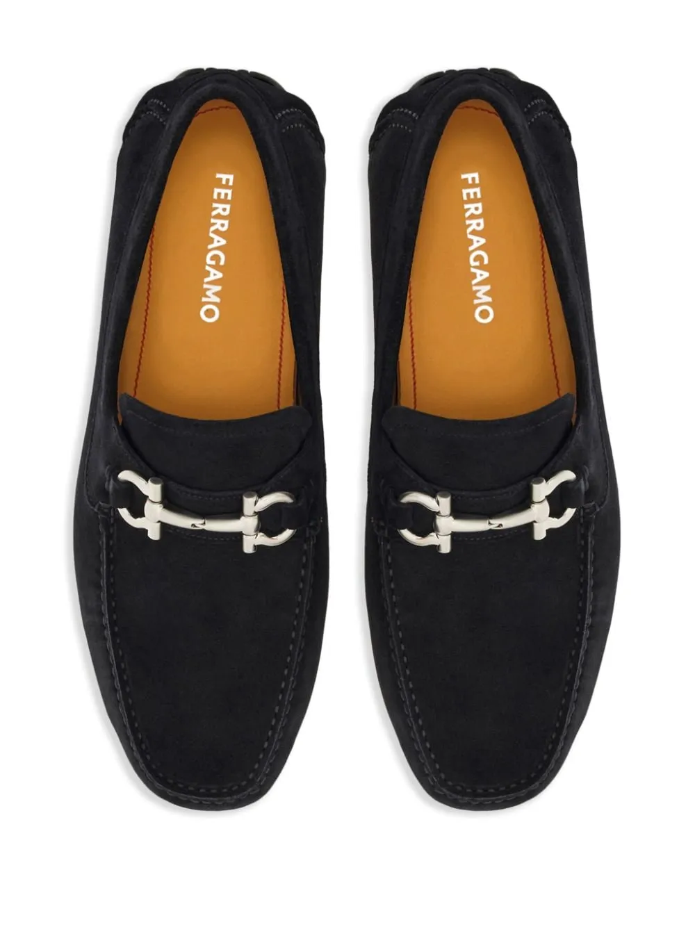 Ferragamo Classic Suede Loafers with Horsebit Detail