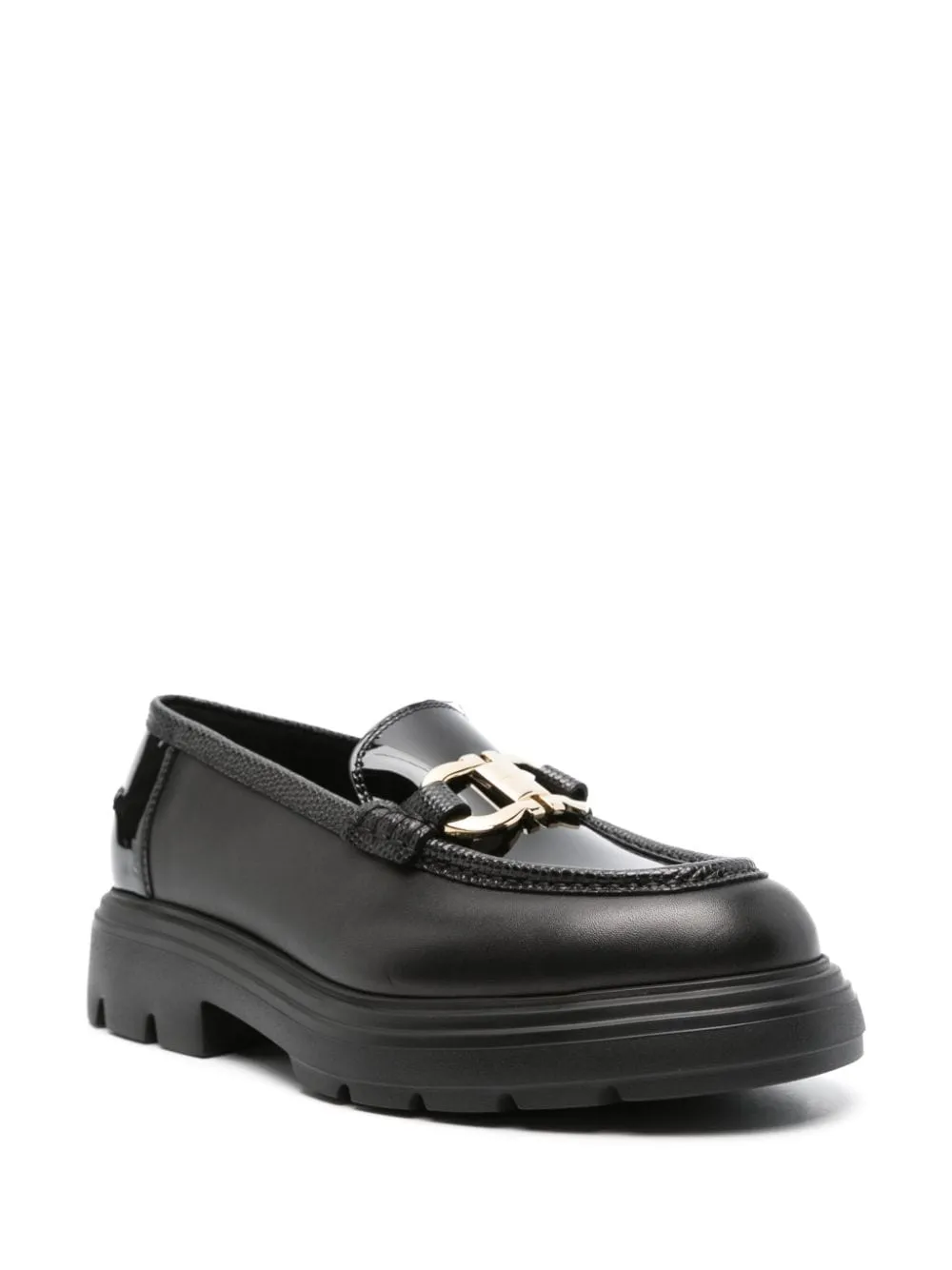 Ferragamo Elegant Black Leather Slip-On Loafers for Women