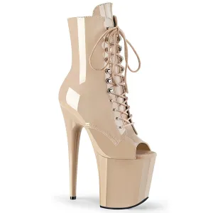 Flamingo-1021 Nude Patent, 8" Heels