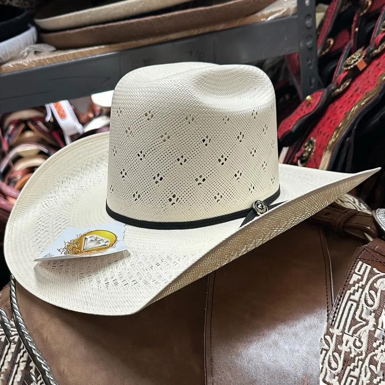 Flower Pattern Tall Crown Cowboy Hat