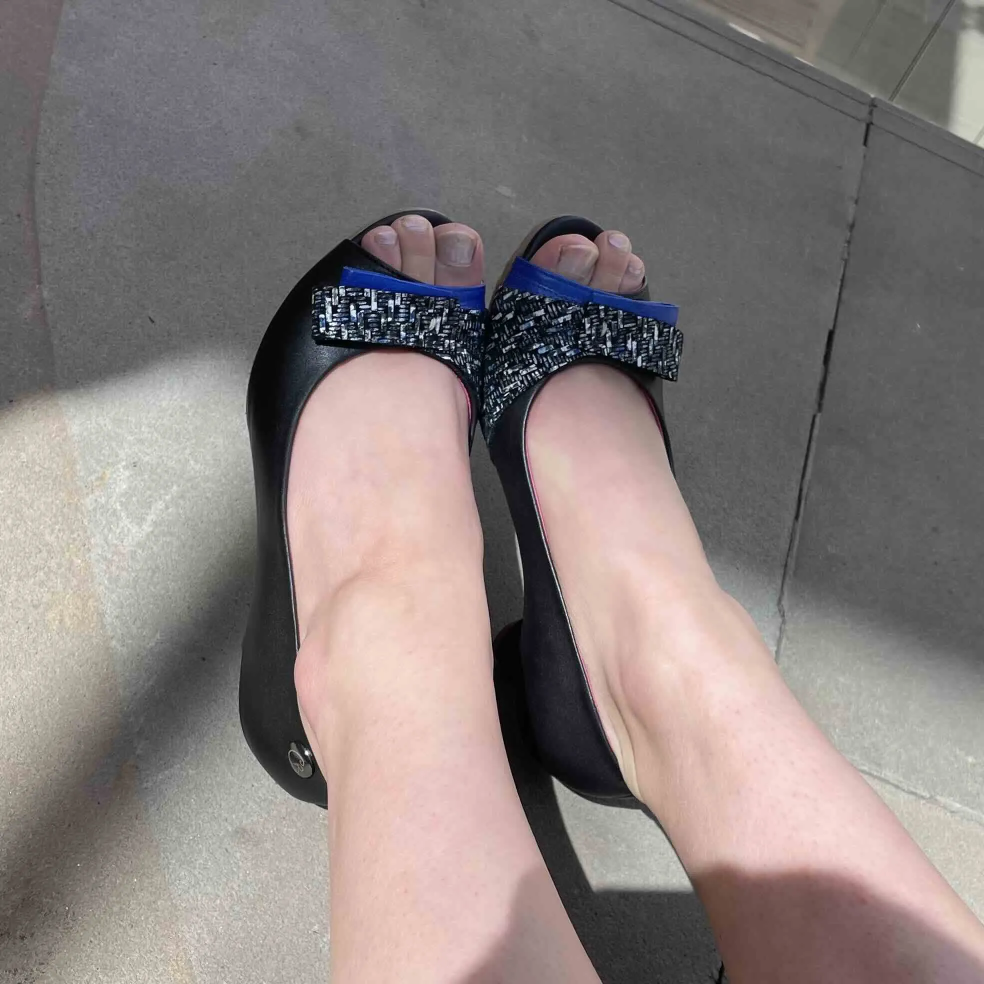 Frise - Black Blue open toe shoe- sizes 36 and 41 left!