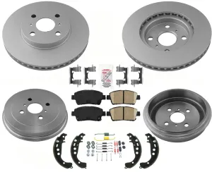 Front & Rear AmeriBRAKES Coated Disc Brake Rotors & Pads For 2004-2006 Scion xA