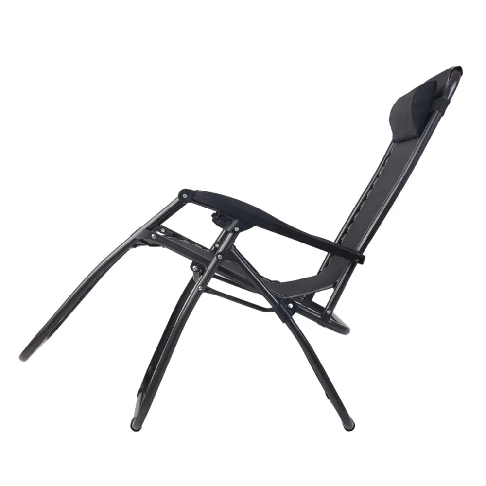 Gardeon Zero Gravity Chair Folding Outdoor Recliner Adjustable Sun Lounge Camping Black