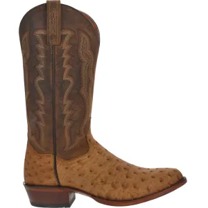 Gehrig Ostrich Embroidered Round Toe Cowboy Boots