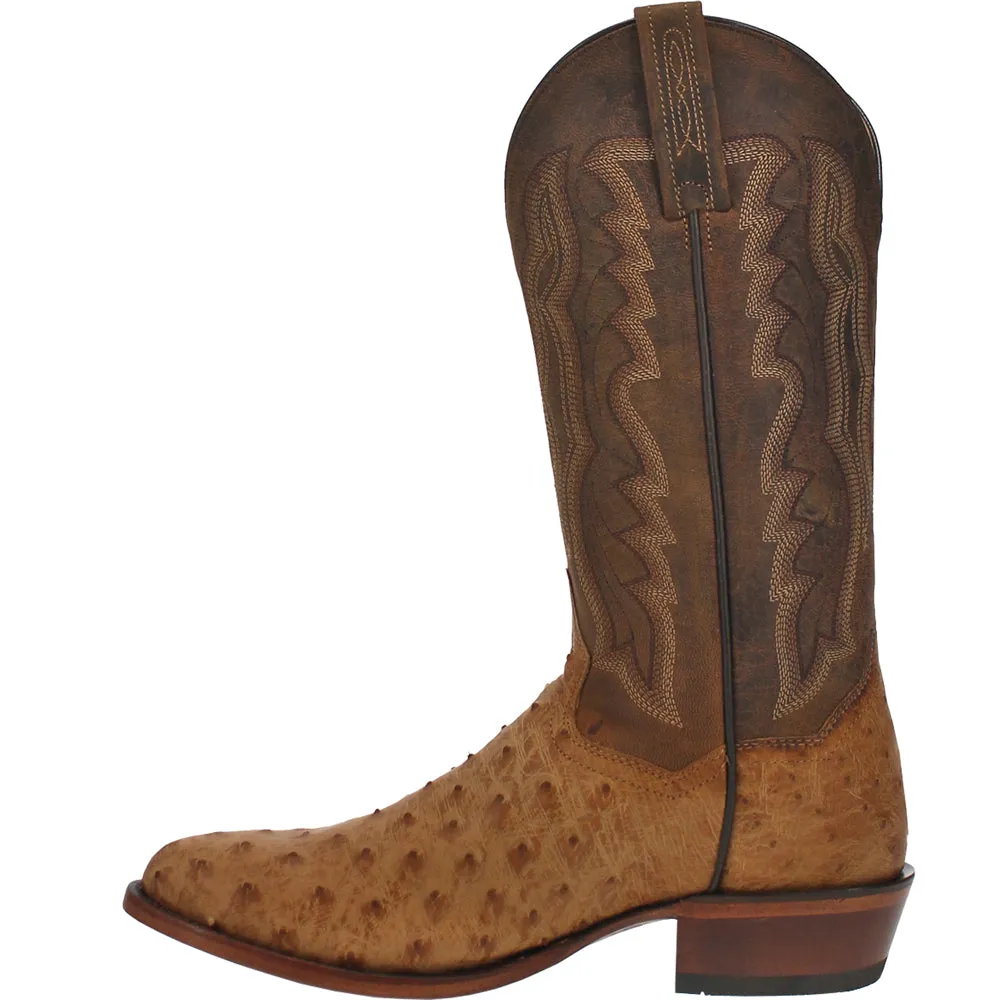 Gehrig Ostrich Embroidered Round Toe Cowboy Boots