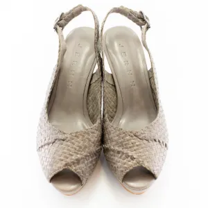 Handwoven platform peep-toe heels with slingback - 40759-1