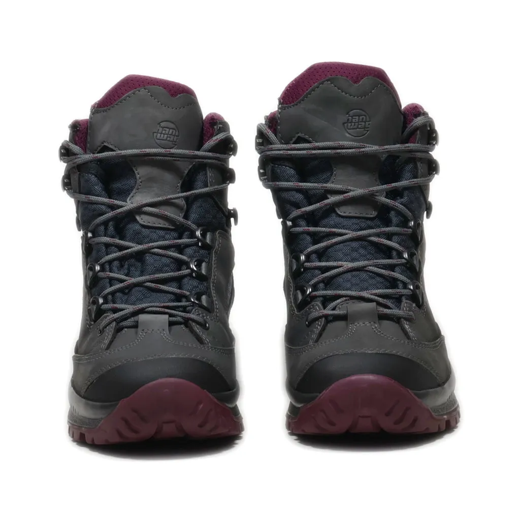 Hanwag Hiking Boots Nubuck Grey Colour For Women