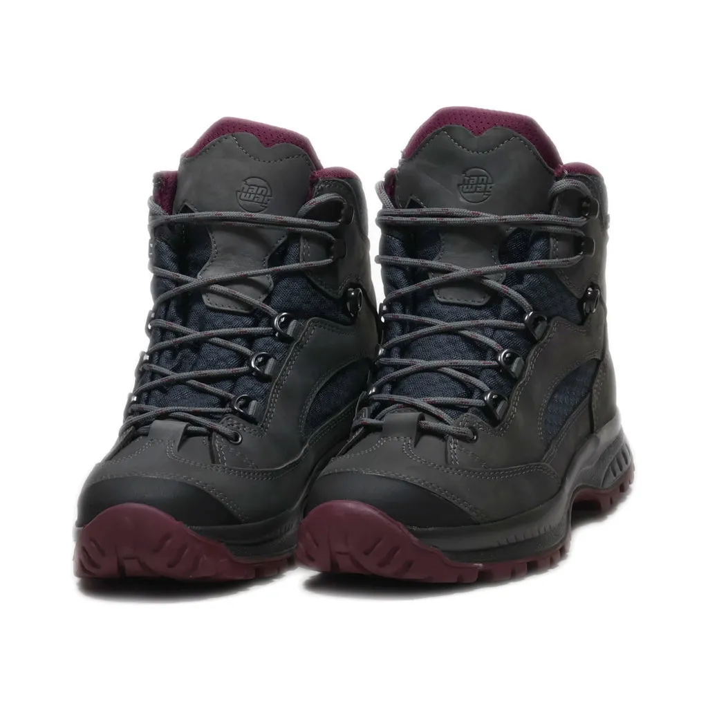 Hanwag Hiking Boots Nubuck Grey Colour For Women