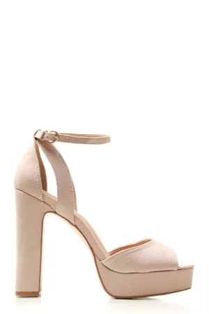 Hayley ankle strap peep toe platform sandals