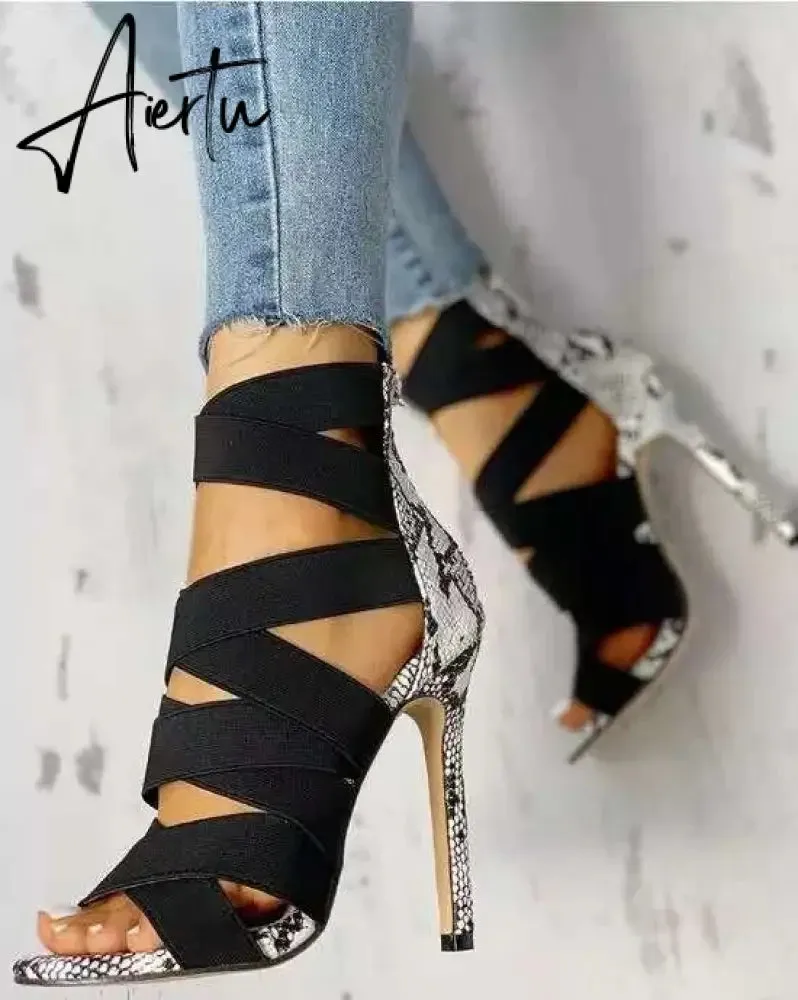 High Heel Sandal for Women Female Shoe Buckle Summer High-heeled Girls Comfort New Fashion Stiletto Strap  Peep Toe Open