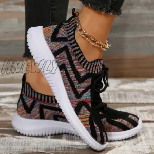 Hnewly - Black Casual Sportswear Daily Patchwork Frenulum Round Comfortable Out Door Shoes