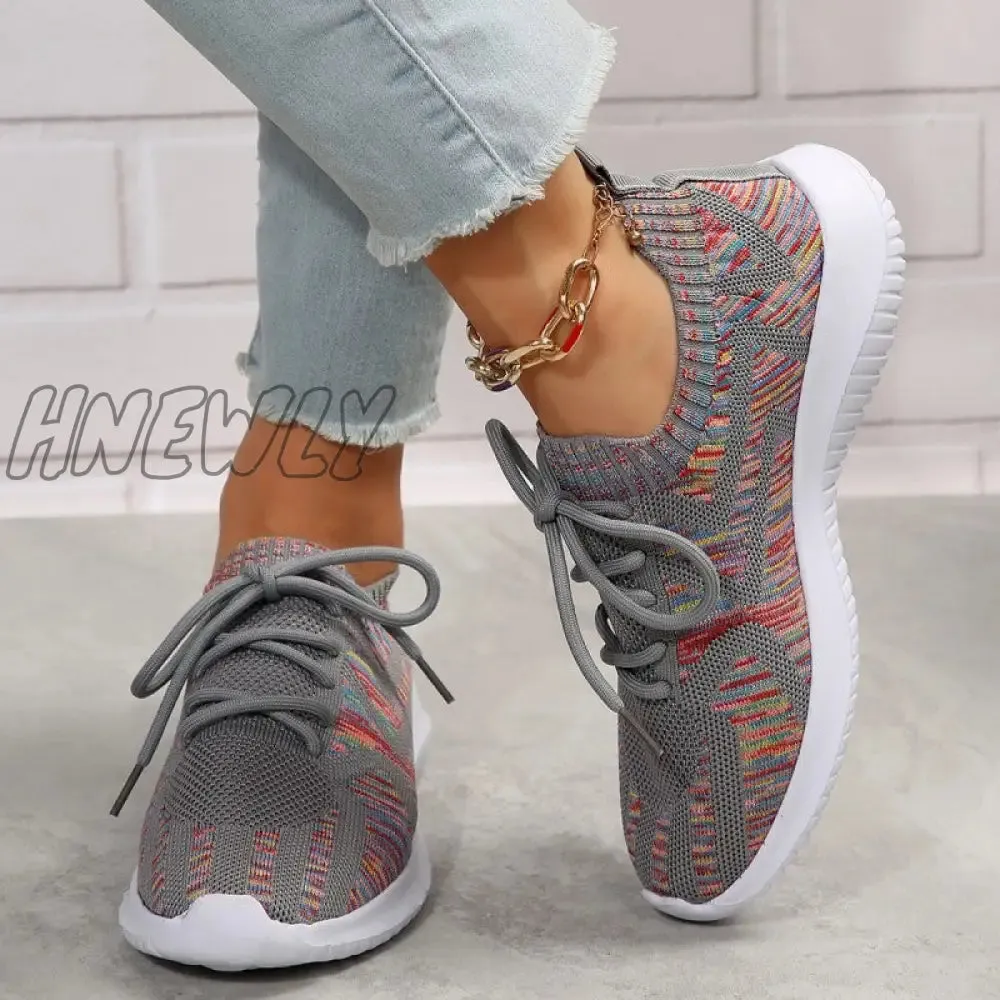 Hnewly - Black Casual Sportswear Daily Patchwork Frenulum Round Comfortable Out Door Shoes