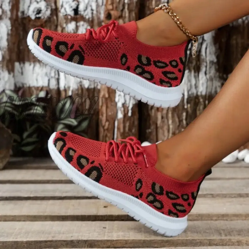 Hnewly - Red Casual Sportswear Daily Patchwork Frenulum Round Comfortable Shoes