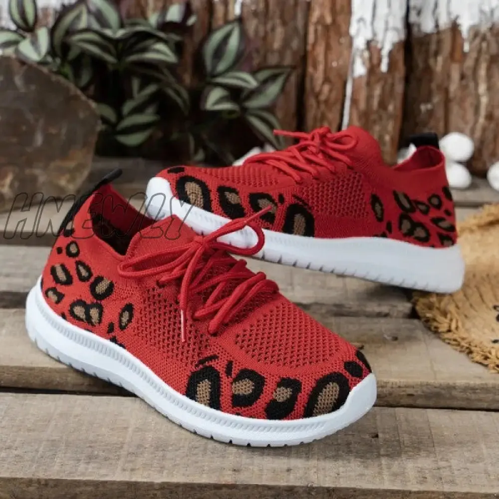 Hnewly - Red Casual Sportswear Daily Patchwork Frenulum Round Comfortable Shoes