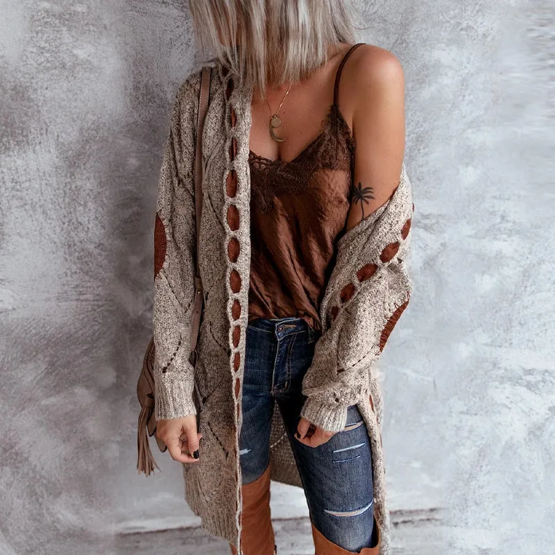 Hooded Knit Maxi Cardigan Outwear