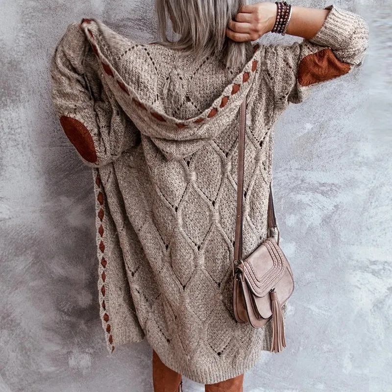 Hooded Knit Maxi Cardigan Outwear