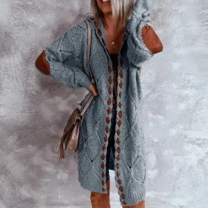 Hooded Knit Maxi Cardigan Outwear