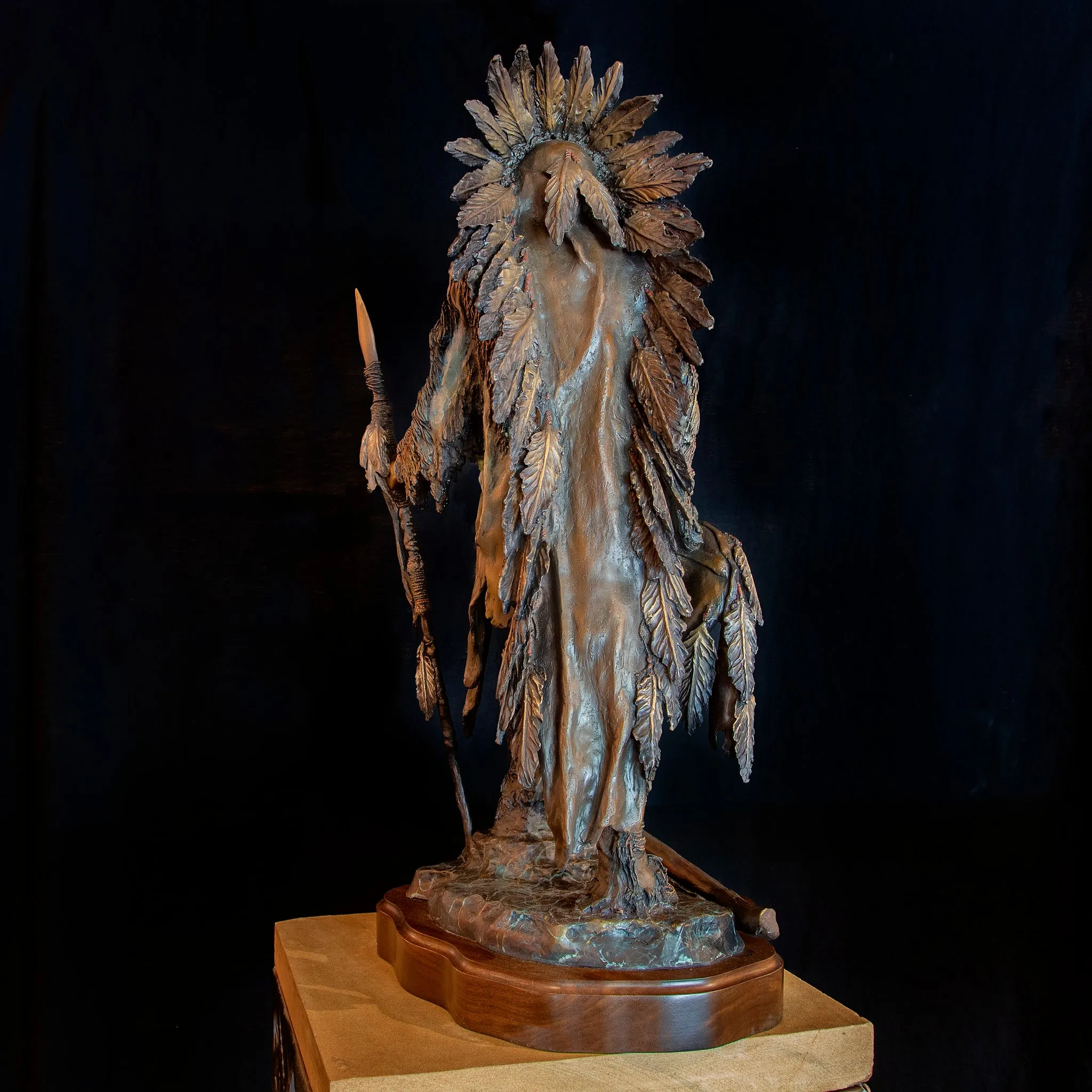 Horizons -- Native American Bronze Statue Portrayal by Cindy Jo Popejoy