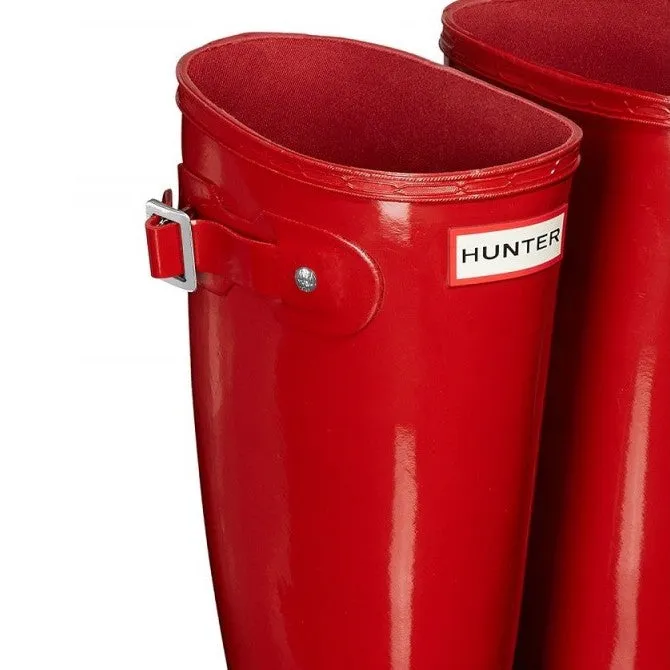 Hunter Women's Original Tall Gloss Wellington Boots in Red