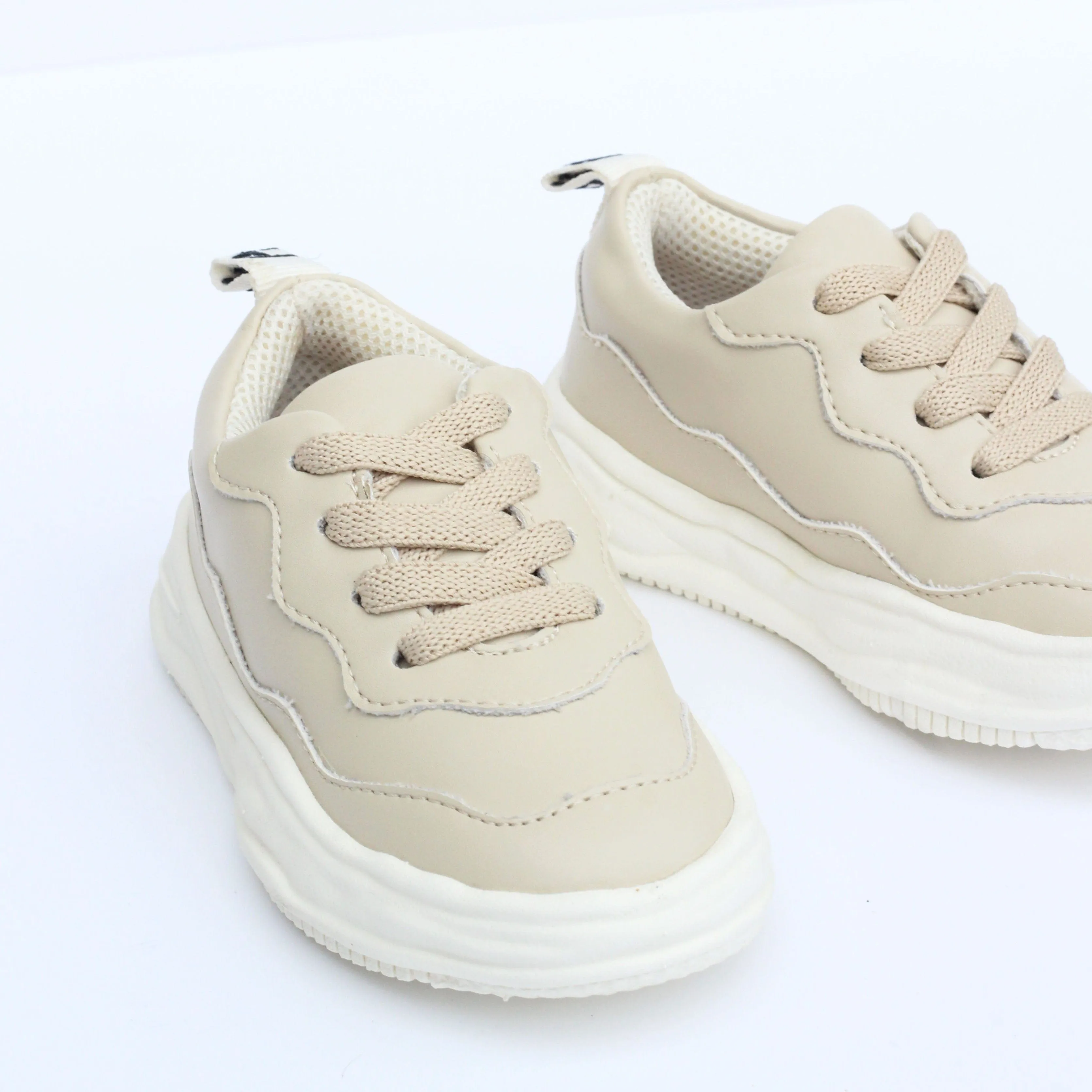 Ilios Vegan Leather Kids Wave Sneakers | Beige