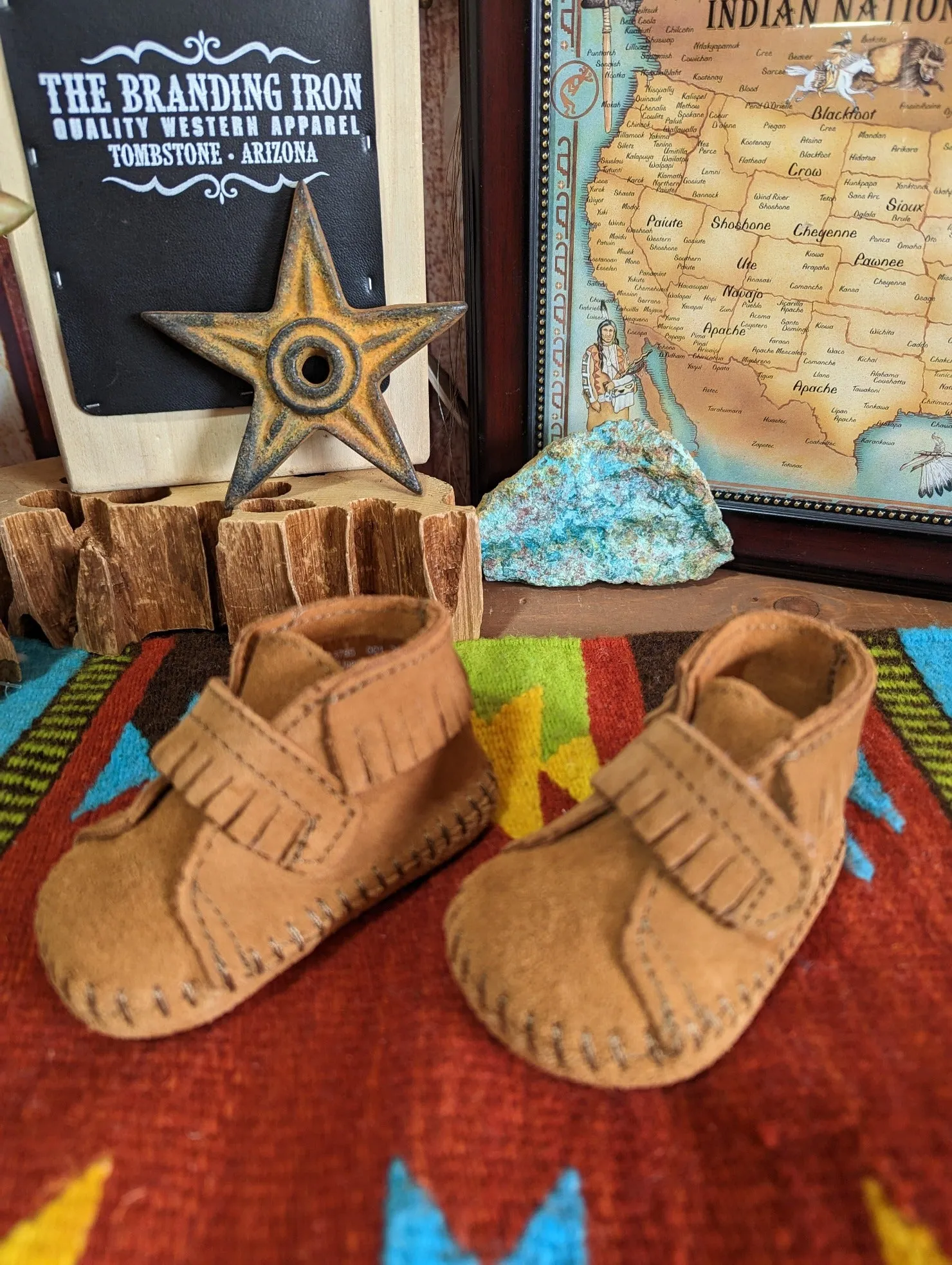 Infant & Kids' Moccasins with Front Strap by Minnetonka