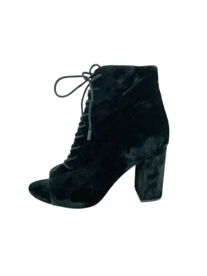 Joie Women's Lace-Up Velvet Boots Black Size 37 (EU) 7 (US)