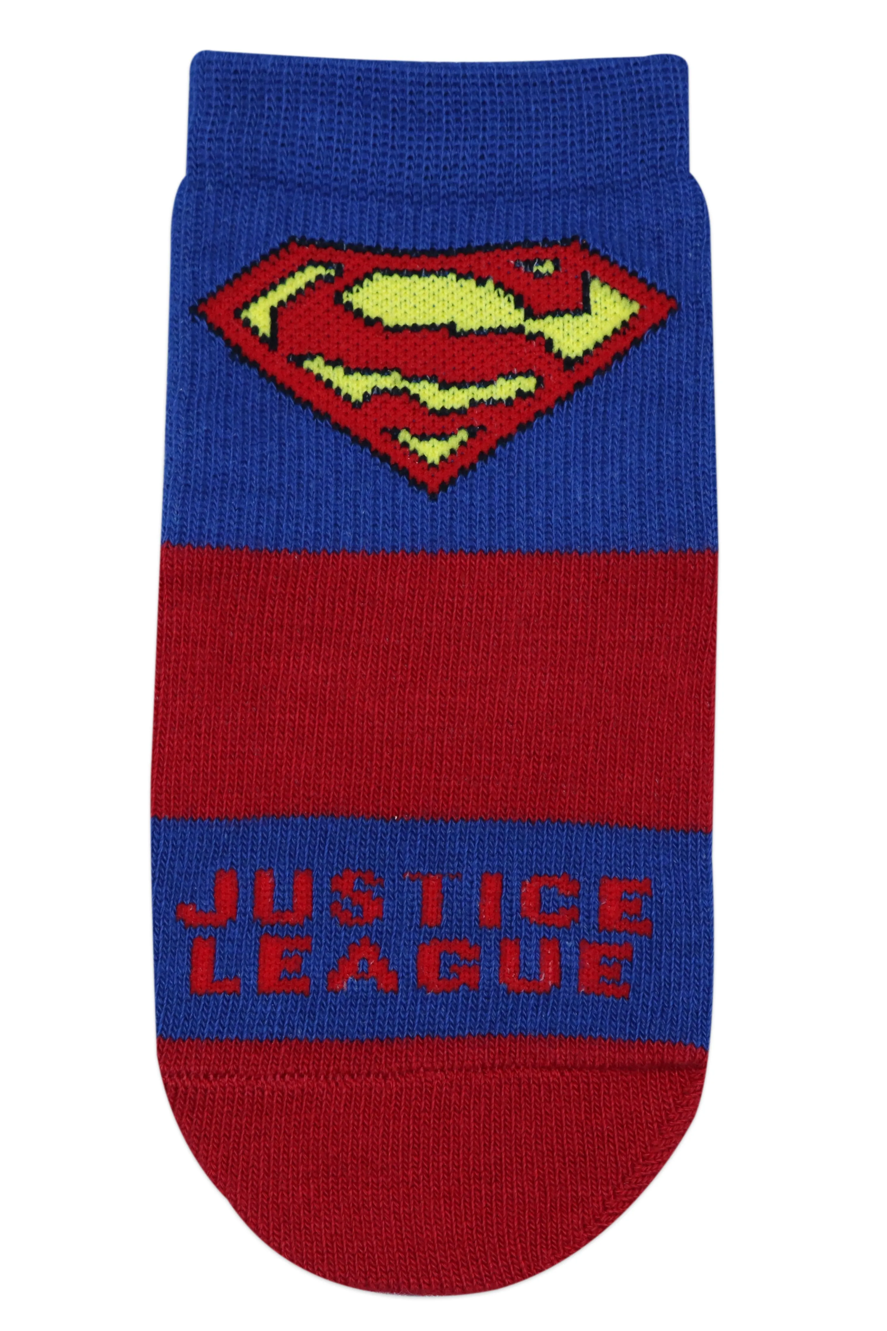 Justice League By Balenzia High Ankle Socks for Kids with Anti-Skid Silicone Technology (Pack Of 3 Pairs/1U)(1-2 Years)(2-3 Years)Superman, Batman, Green Lantern