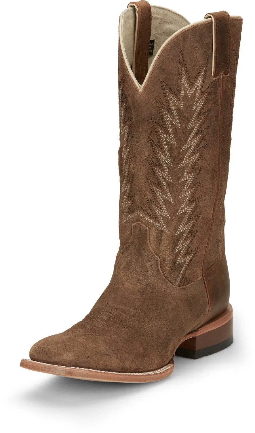 Justin Mens Hombre Clay Brown Suede Cowboy Boots