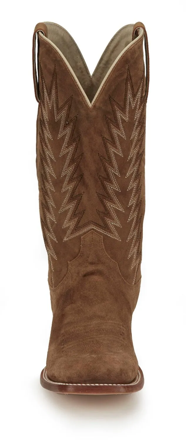 Justin Mens Hombre Clay Brown Suede Cowboy Boots