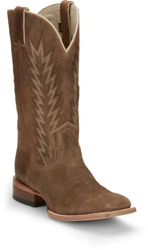 Justin Mens Hombre Clay Brown Suede Cowboy Boots