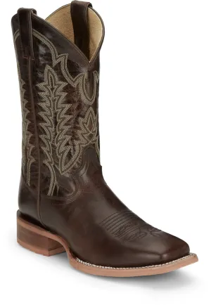 Justin Mens Lyle Umber Leather Cowboy Boots