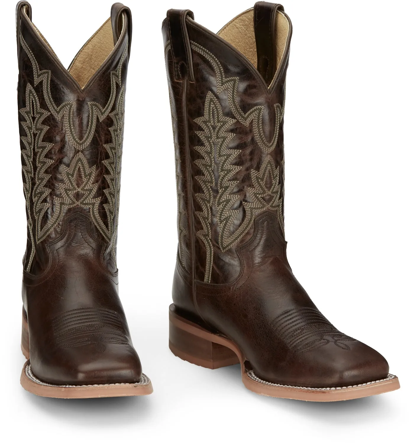 Justin Mens Lyle Umber Leather Cowboy Boots