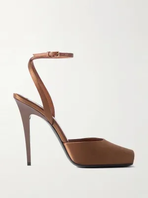 La Scandale leather-trimmed satin sandals