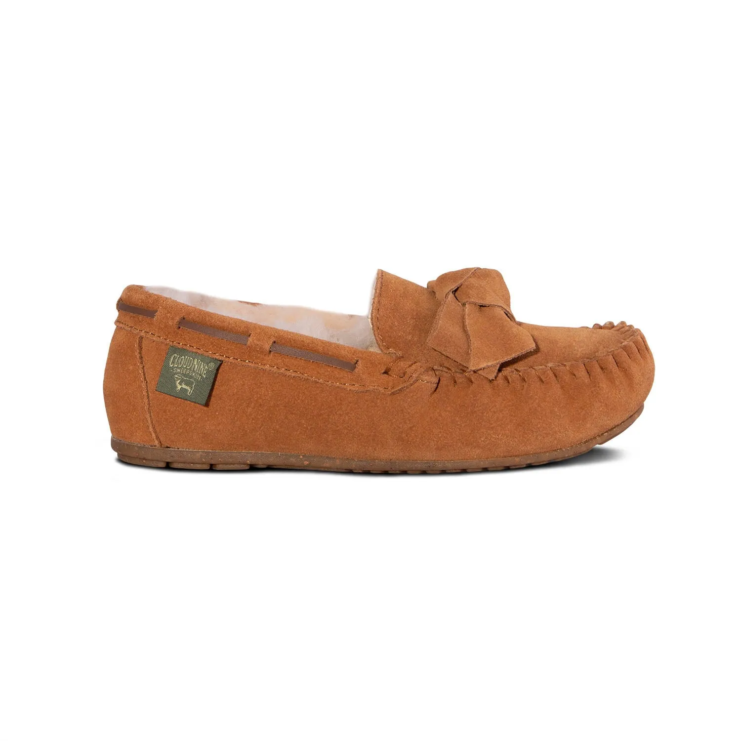 Ladies Scarlet Sheepskin Moc