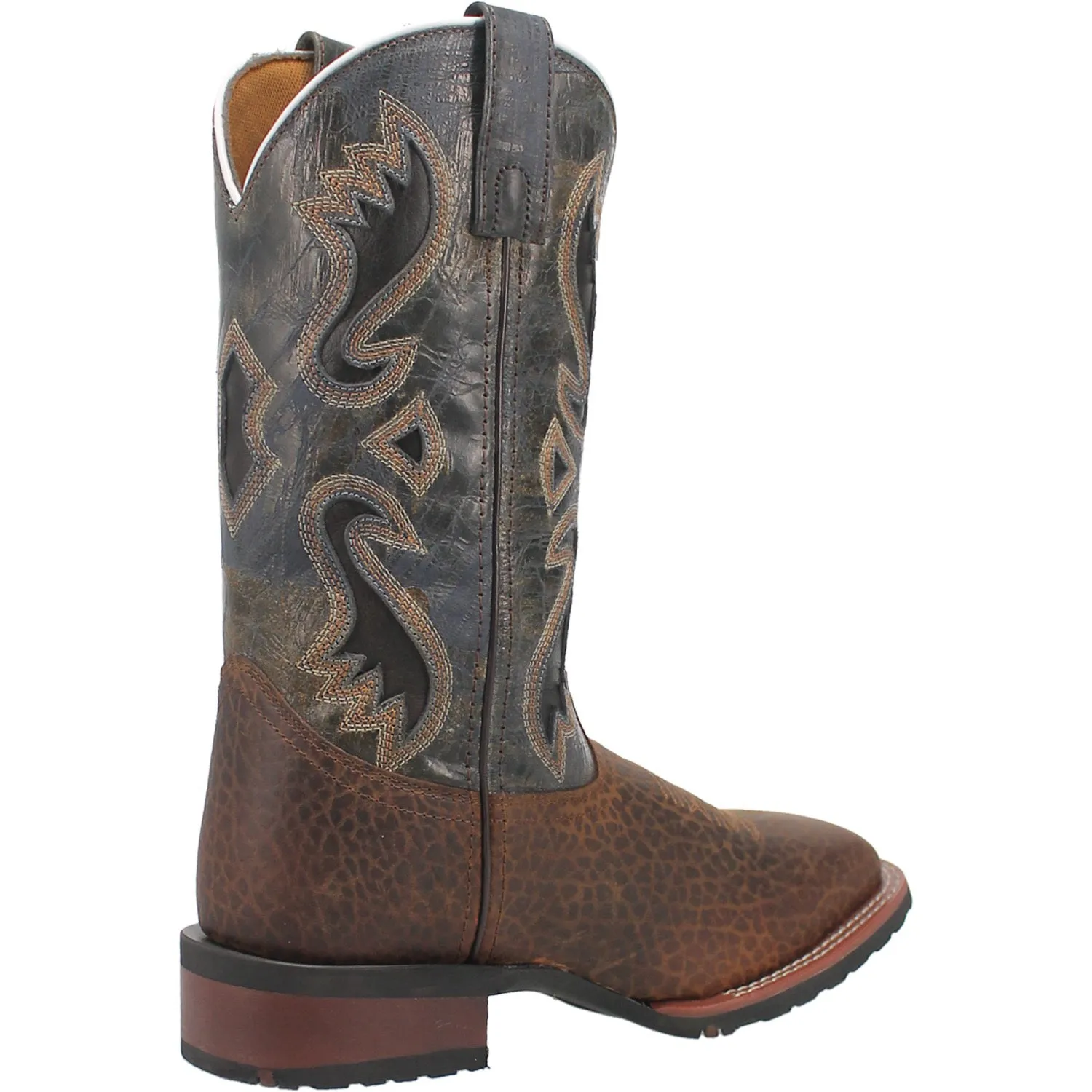 Laredo Mens Smoke Creek Cowboy Boots Leather Tan/Blue Denim