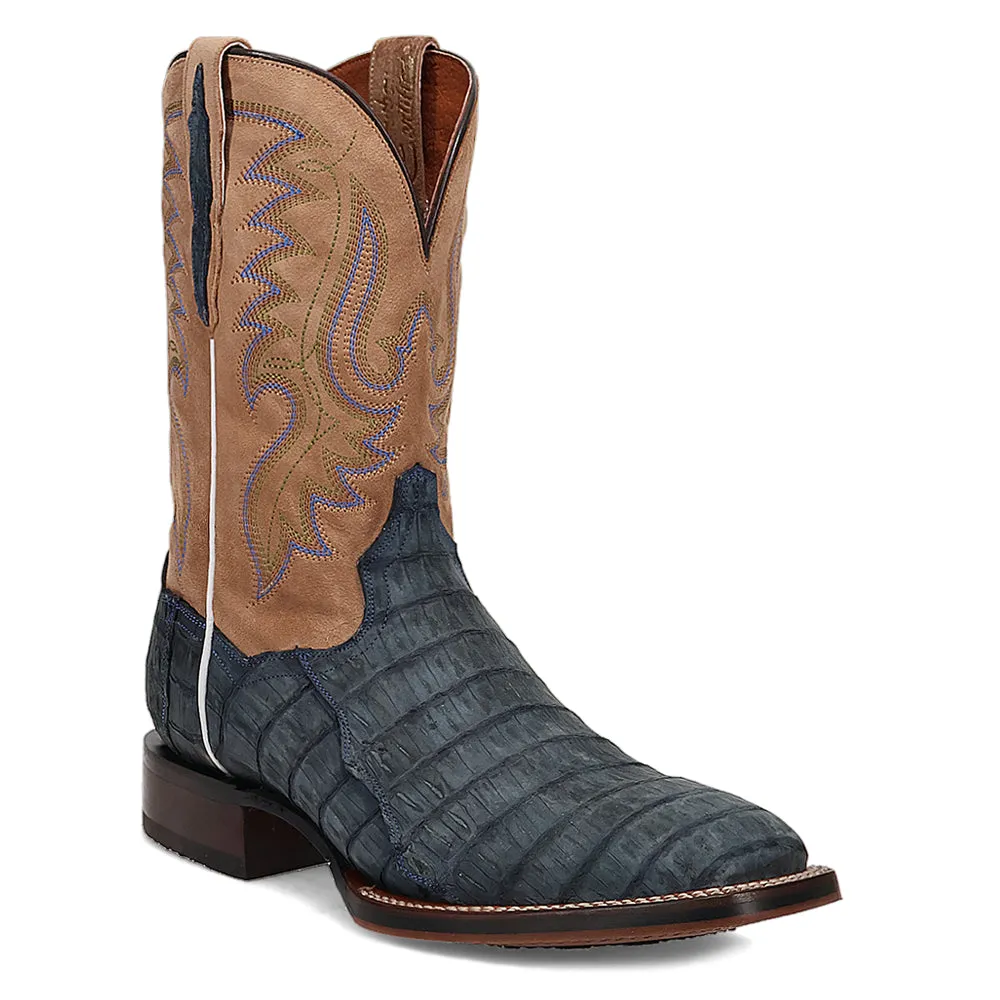 Leon Caiman Embroidered Square Toe Cowboy Boots