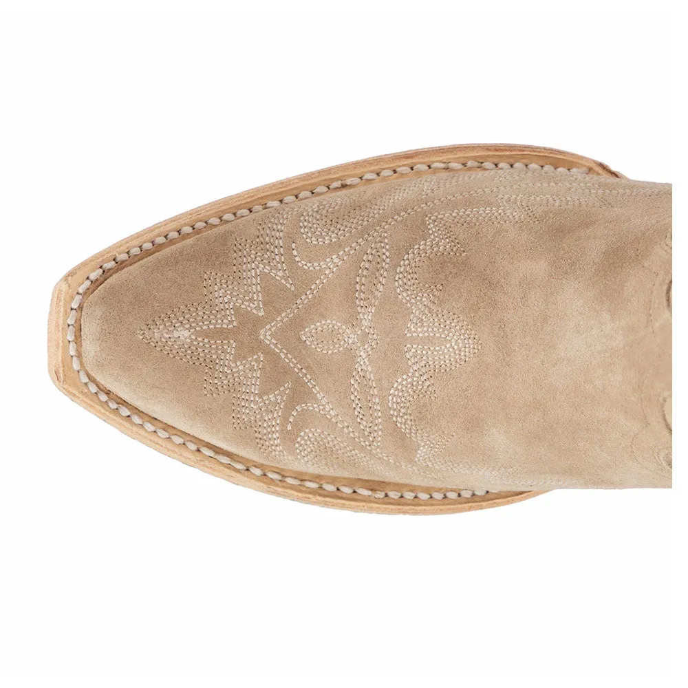 Lexington Suede Embroidered Snip Toe Cowboy Boots