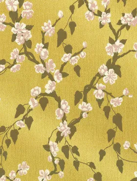 Little Greene Wallpaper Sakura Yellow Lustre